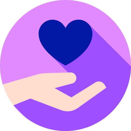 Cartoon hand holding love heart